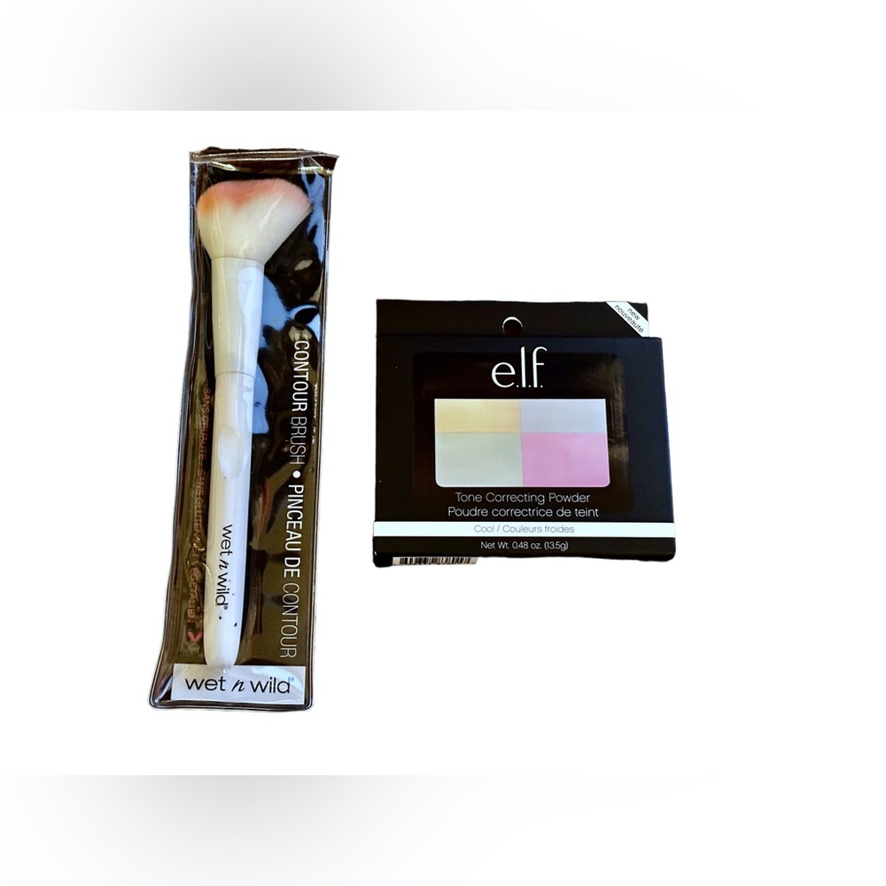 NWT e.l.f. Tone correcting powder and wet N wild contour brush